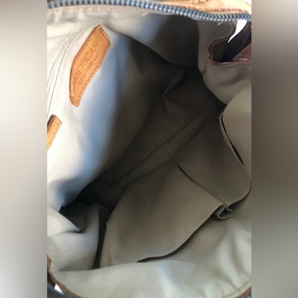 American Leather Co. Lenox Triple Entry Satchel Cafe Latte - Picture 12 of 16